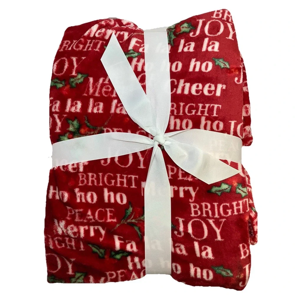 North‎ Pole Trading Co. Christmas/Holiday Throw Blanket Fleece Plush 50 x 60